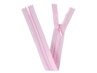 Seam-covered zippers 25 cm pink