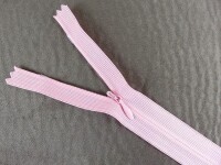 Seam-covered zippers 25 cm pink