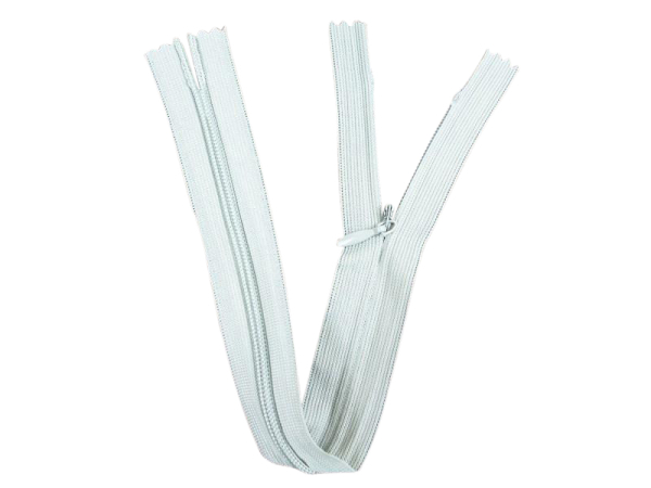 Seam-covered zippers 25 cm light gray