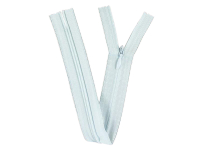 Seam-covered zippers 25 cm silver gray