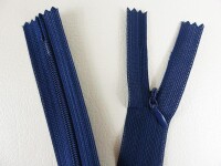 Seam-covered zippers 25 cm navy blue