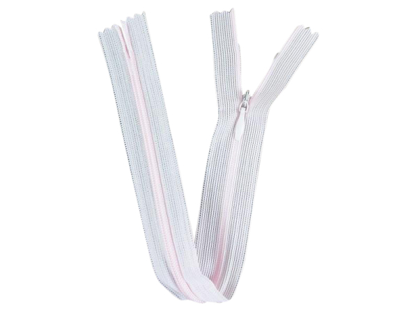 Seam-covered zippers 25 cm soft pink