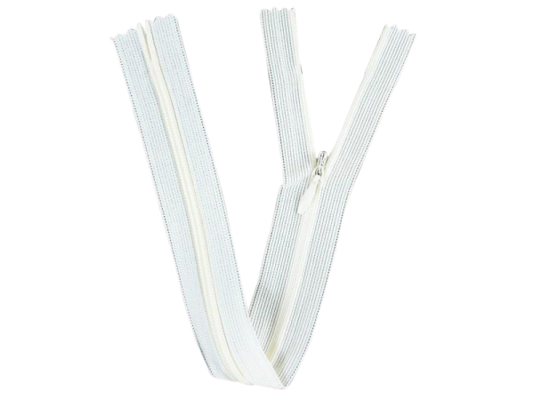 Seam-covered zippers 25 cm cream-white