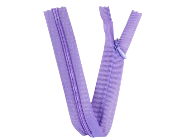 Seam-covered zippers 25 cm lilac