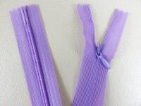 Seam-covered zippers 25 cm lilac