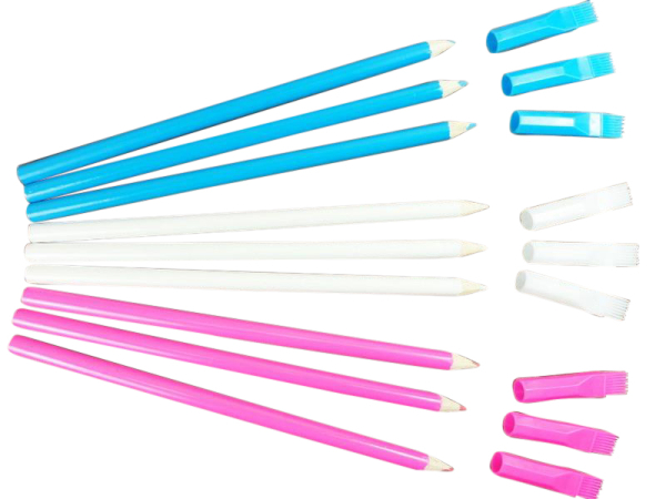 Chalk pen with brush - set of 3