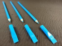 Chalk pen with brush - set of 3 blue