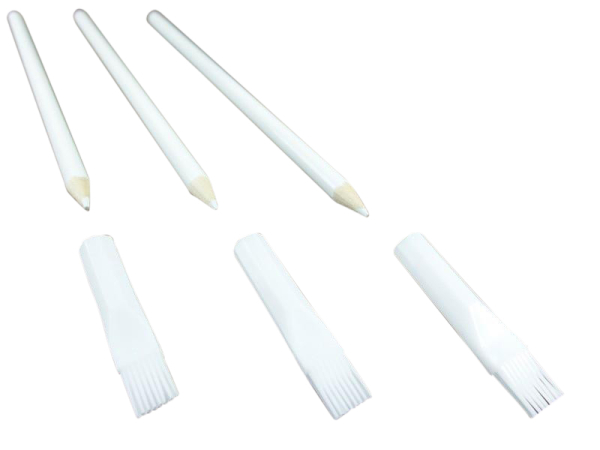 Chalk pen with brush - economy set of 3 white