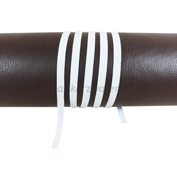 Rubber strand model "Braided" (200 m) roll - economy pack - width [5 mm] white
