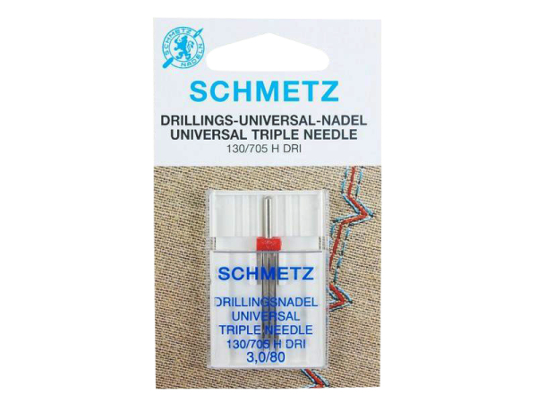 SCHMETZ - Triple needle universal needle 3.0 / 80 / flat piston
