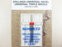SCHMETZ - Triple needle universal needle 3.0 / 80 / flat...