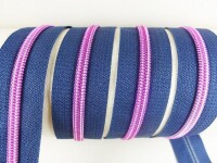 Endlos- Reißverschlüsse Modell "Brilliant" Nr. 7 / mit pinker Spirale / marineblau-pink