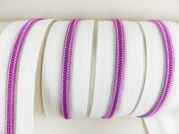 Endless zippers model "Brilliant" No. 7 / with pink spiral / cream-pink