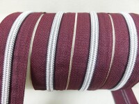 Endlos- Reißverschlüsse Modell "Brilliant" Nr. 7 / mit silberner Spirale / bordeauxrot-silber