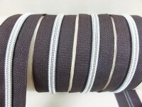 Endless zippers model "Brilliant" No. 7 / with silver spiral / dark brown-silver