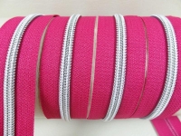 Endless zippers model "Brilliant" No. 7 / with silver spiral / pink-violet-silver