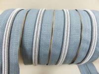 Endlos- Reißverschlüsse Modell "Brilliant" Nr. 7 / mit silberner Spirale / hell grau-silber