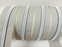 Endless zippers model "Brilliant" No. 7 / with silver spiral / beige-silver