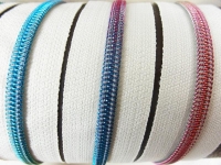 Endless zippers model "Brilliant" No. 7 / with rainbow spiral / cream