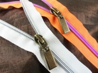 Taschenzipper / Zipper Nr. 7 Modell "Brilliant" LUX - altmessing