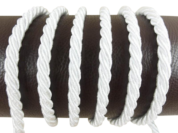 Dekokordel/ Kordelschnur 7 mm glänzend-weiß