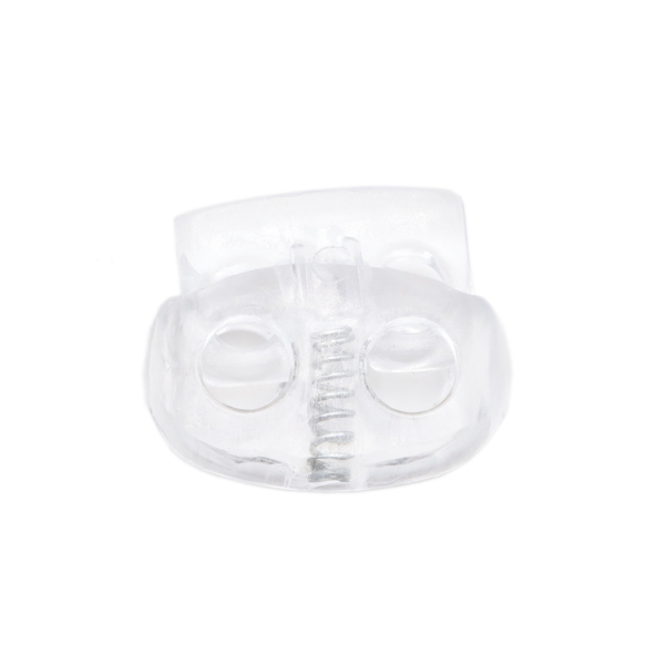 Kordelstopper 2-Loch - oval - für Kordeln bis 4 mm Ø transparent