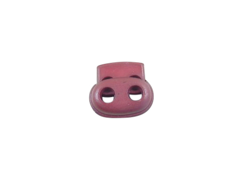 Cord stopper 2-hole - oval-angled - for cords up to 4 mm Ø dark sienna