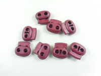 Cord stopper 2-hole - oval-angled - for cords up to 4 mm Ø dark sienna