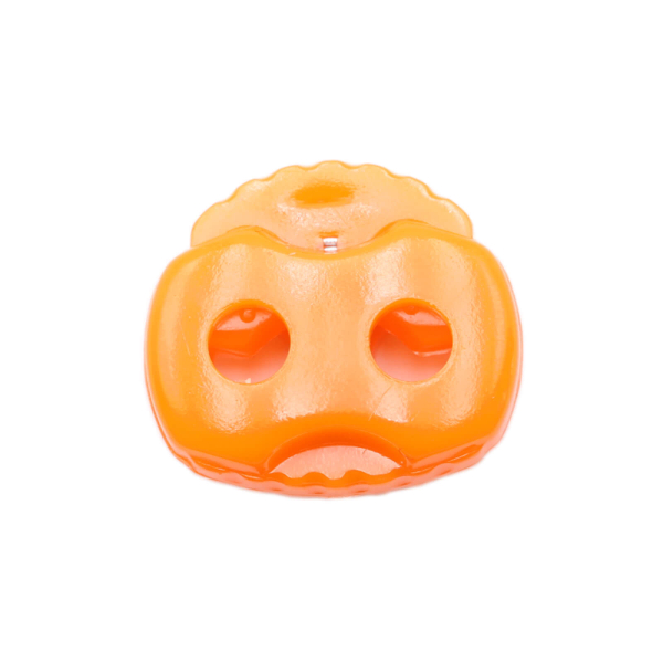 Kordelstopper 2-Loch - emoji - für Kordeln bis 4 mm Ø orange