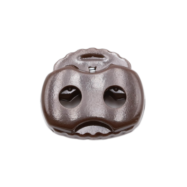 Kordelstopper 2-Loch - emoji - für Kordeln bis 4 mm Ø braun