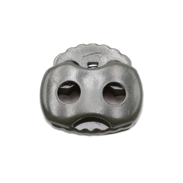 Cord stopper 2-hole - emoji - for cords up to 4 mm Ø fir green