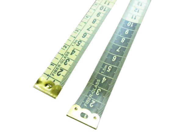 Schneidermaßband doppelseitig 150 cm / gelb-schwarz in der Dose