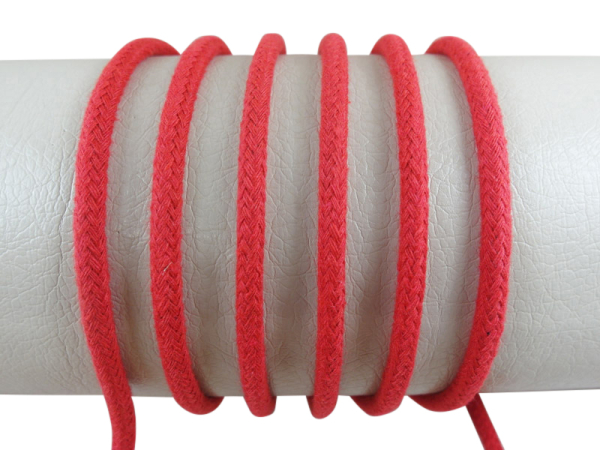 Round cord 100% cotton - 5 mm red