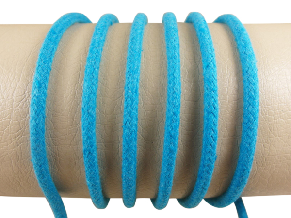 Rundkordel 100 % Baumwolle - 5 mm türkis