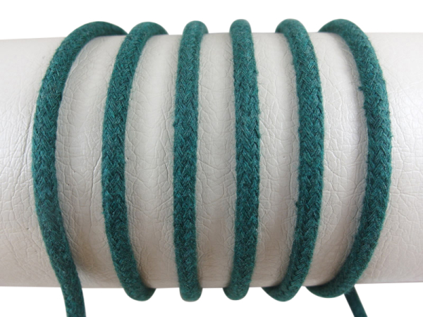 Round cord 100% cotton - 5 mm fir green