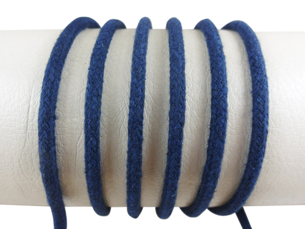 Rundkordel 100 % Baumwolle - 5 mm marineblau