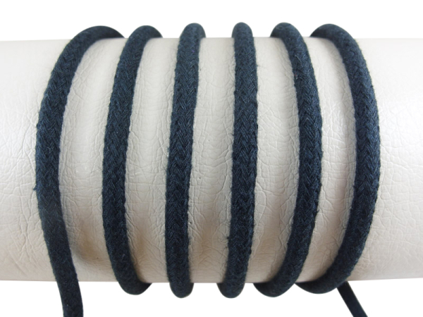 Round cord 100% cotton - 5 mm black