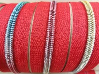 Endlos- Reißverschlüsse Modell "Brilliant" Nr. 7 / mit regenbogen Spirale / rot