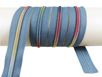 Endlos- Reißverschlüsse Modell "Brilliant" Nr. 7 / mit regenbogen Spirale / grau