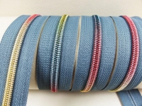 Endlos- Reißverschlüsse Modell "Brilliant" Nr. 7 / mit regenbogen Spirale / grau