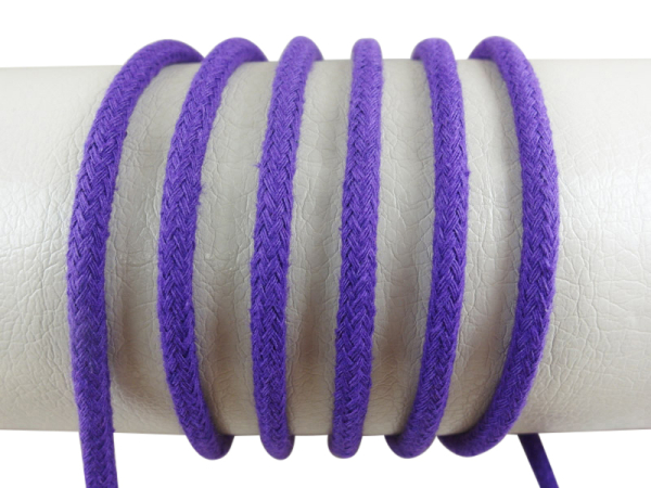 Rundkordel 100 % Baumwolle - 3,5 mm lila
