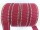 Webbing/reflective tapes - with reflective strips - bordeaux/wine silver 20 mm