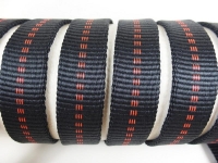 Tubular webbing/webbing - For dog leash collars 25 mm x 3 mm black-red