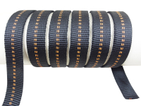 Schlauchgurtband/Gurtband - Für Hundeleine-Halsbänder 25 mm x 3 mm schwarz-orange