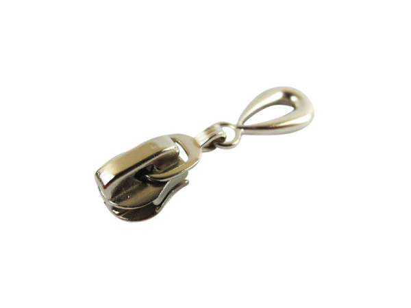 Pocket zipper / jacket zipper model "TROPFEN" (long zipper) 5 mm / silver