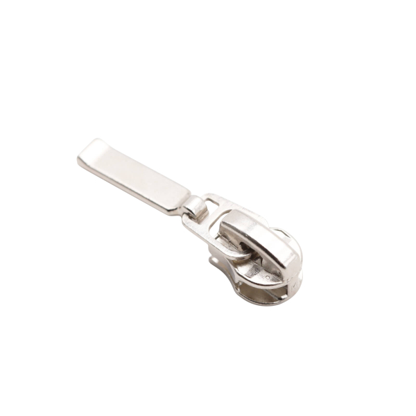 Taschenzipper / Jackenzipper Modell "TAN-Ergo" (Langzipper) 5 mm / silber