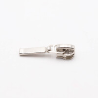 Taschenzipper / Jackenzipper Modell "TAN-Ergo" (Langzipper) 5 mm / silber