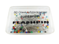 Glaskopfstecknadeln - SUPERFEIN / Mix-Farbe - (ca. 80...