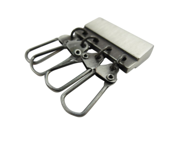 Rohlinge für Schlüsselbänder Produktion - zum Schrauben / Modell "LUXURI" - 30 mm hellsilberfarbig