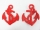 6 iron-on anchor appliqués 50 x 55mm